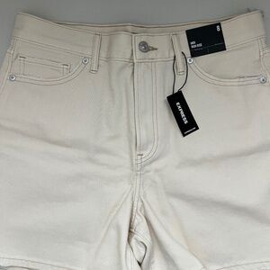 Express women’s denim shorts cream